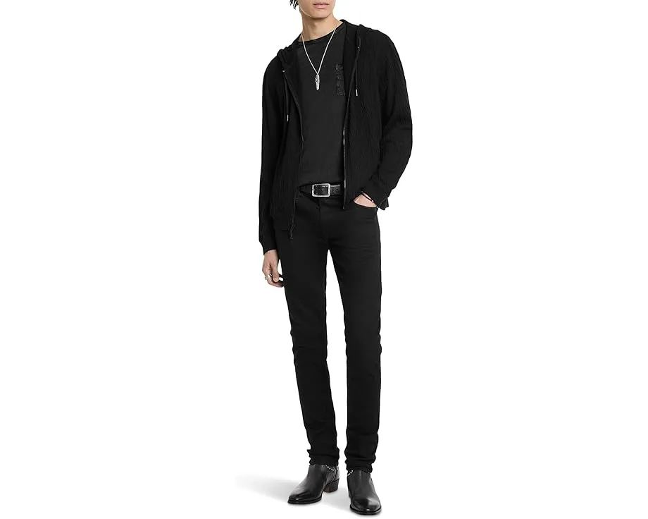 John Varvatos Толстовка Ihsan с капюшоном на молнии и фактурным жаккардом