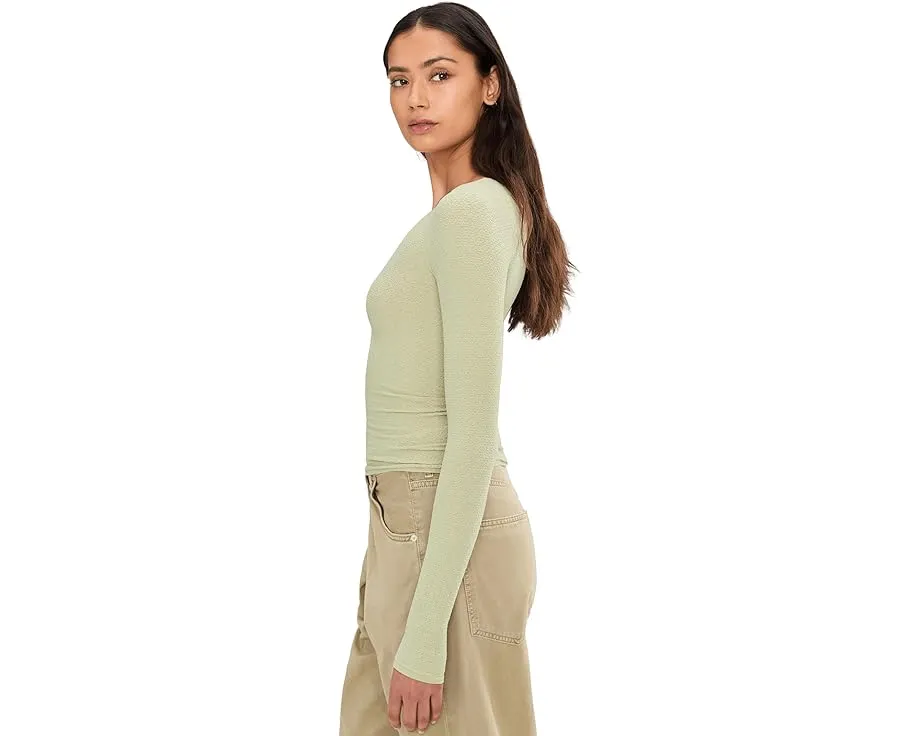 Лонгслив Free People Love Letter из мягкой ткани с круглым вырезом