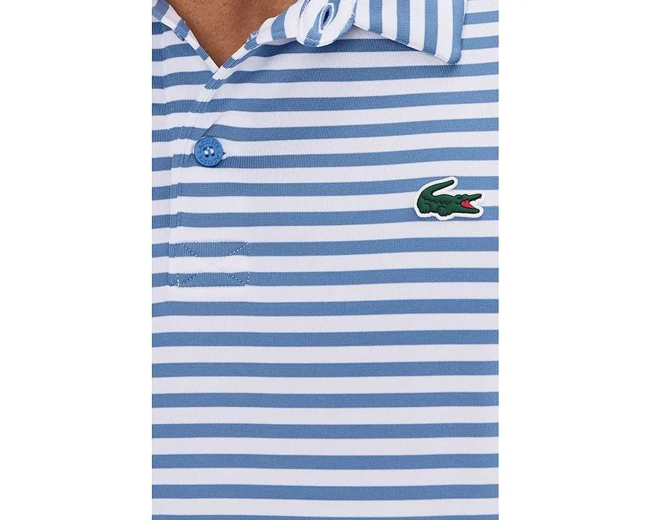 Поло для гольфа Lacoste в полоску с технологией Ultra Dry из переработанного полиэстера