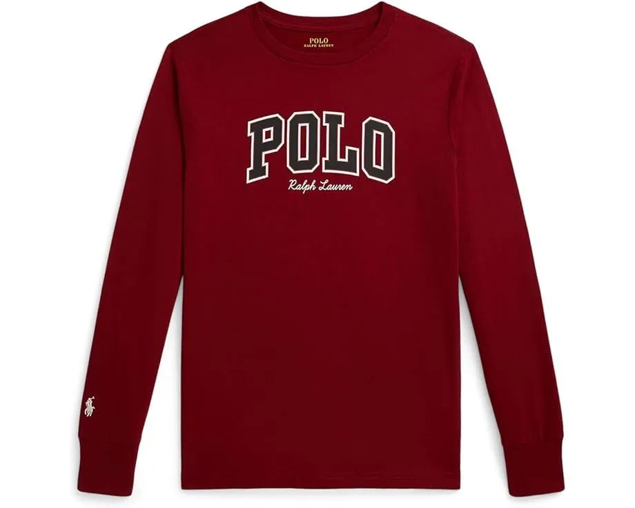 Футболка с длинным рукавом и логотипом из хлопка Polo Ralph Lauren Kids для детей