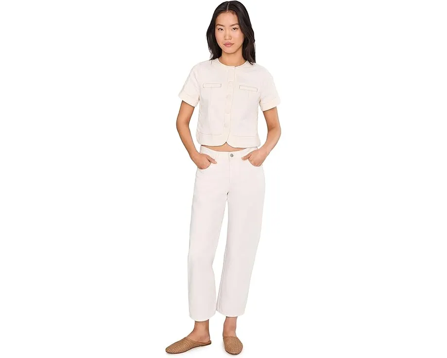 Короткая джинсовая куртка Liverpool Los Angeles без воротника с коротким рукавом