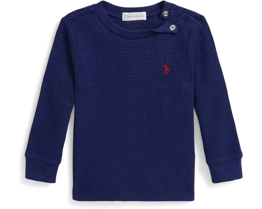 Детская футболка Polo Ralph Lauren с длинным рукавом из вафельной ткани