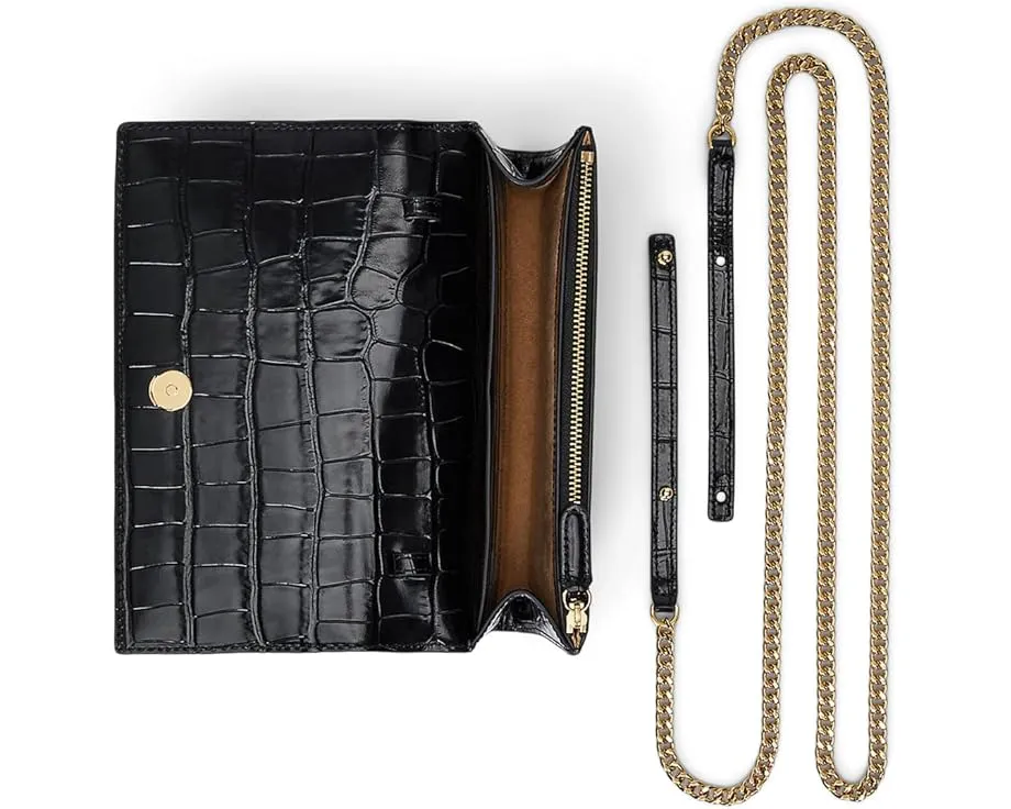 Средний кроссбоди Lauren Ralph Lauren Adair II из кожи с крокодиловым тиснением и цепочкой