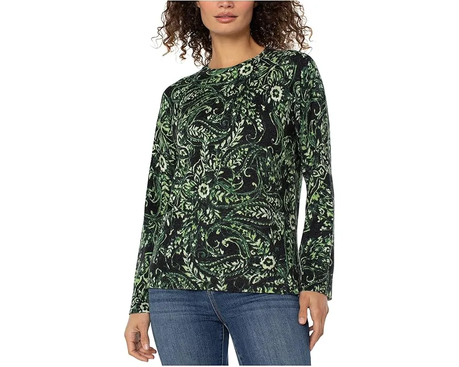 Liverpool Los Angeles свитер реглан с боковыми разрезами и ярким принтом