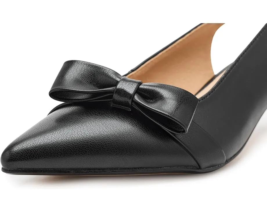 Туфли Paloma на низком каблуке kitten heel с мысом и ремешком через пятку