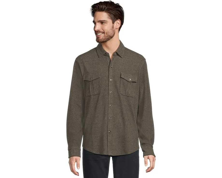 Tommy Bahama Длинная рубашка Fireside Coast с начесом и отделкой из шамбри