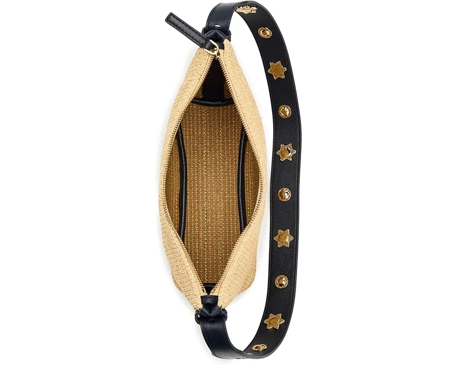 Сумка через плечо Straw Leather Sun Stud из соломки с шипами Madewell