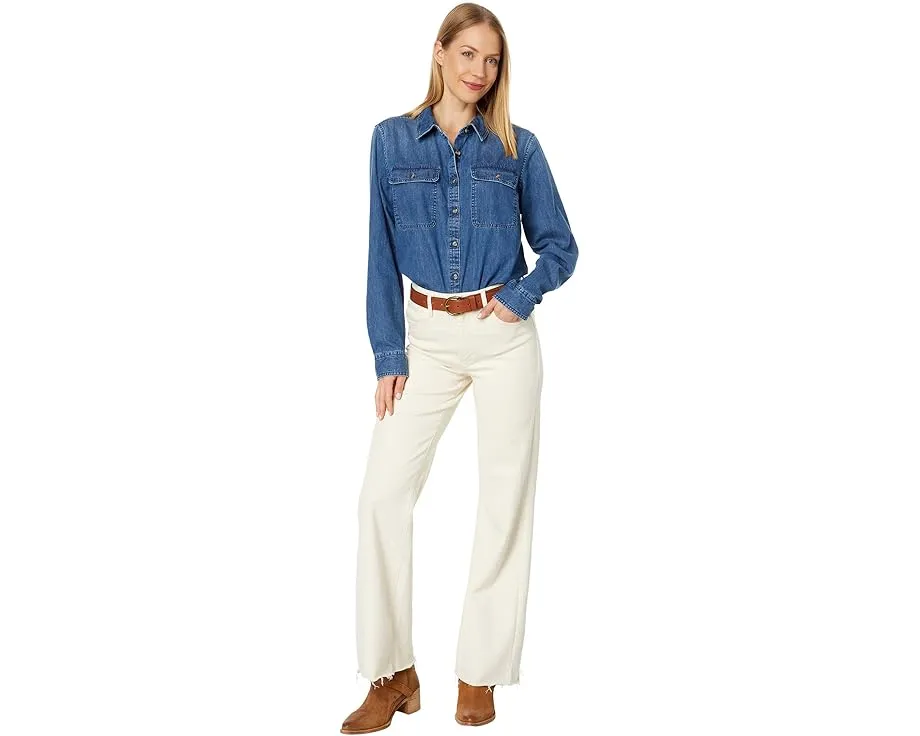 Джинсовая рубашка L.L.Bean Heritage Washed с длинным рукавом и карманами