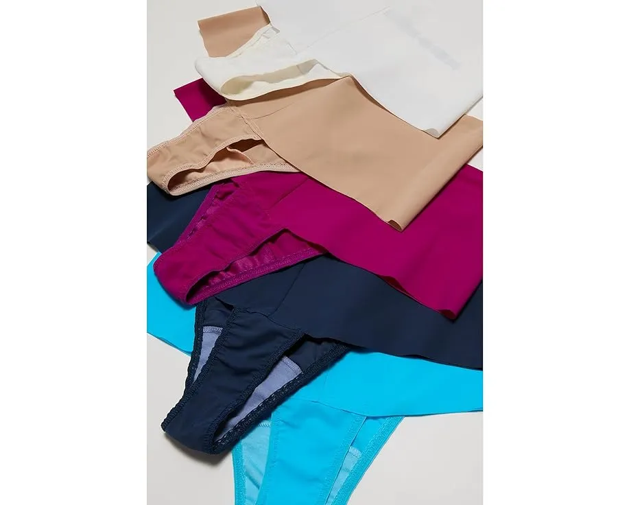 Hanky Panky Breathesoft High Rise Thong 5 Pack стринги с высокой талией и влагоотводящей тканью