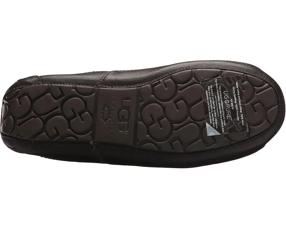 UGG Ascot Leather домашние тапочки с подкладкой UGGPlush