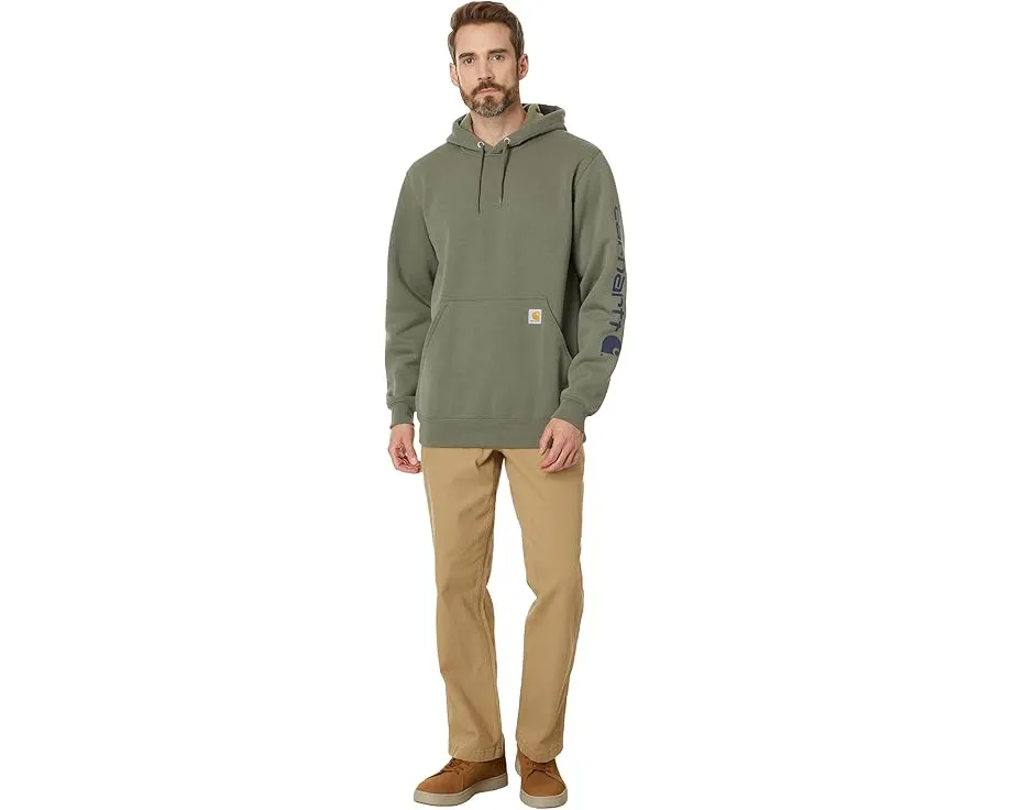 Толстовка Carhartt Loose Fit Midweight с логотипом на рукаве и капюшоном