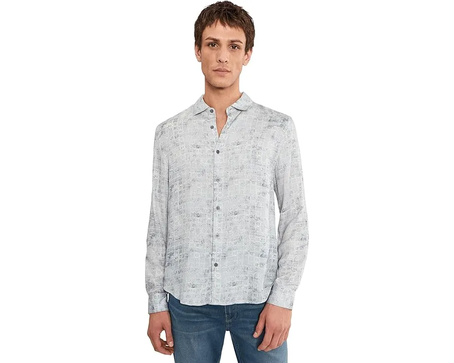 Рубашка John Varvatos Luca из модала с отложным воротником и длинными рукавами