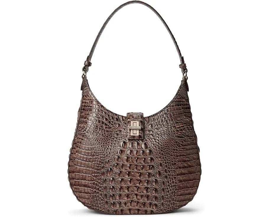 Сумка через плечо Fallon в стиле хобо с застежкой поворотным замком Brahmin