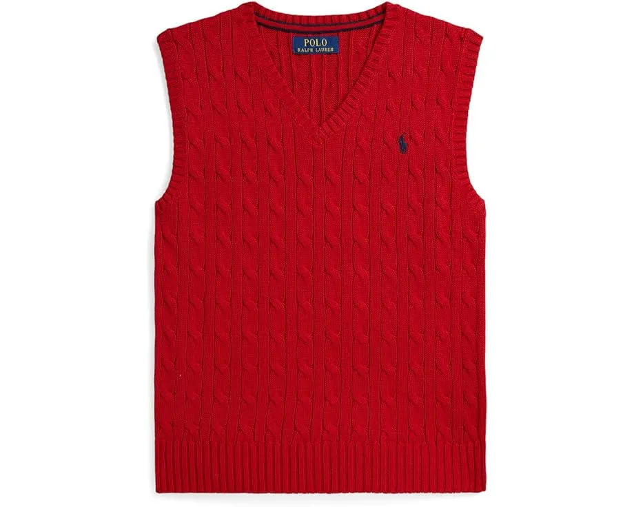 Жилет свитер с косой из хлопка Polo Ralph Lauren Kids для детей