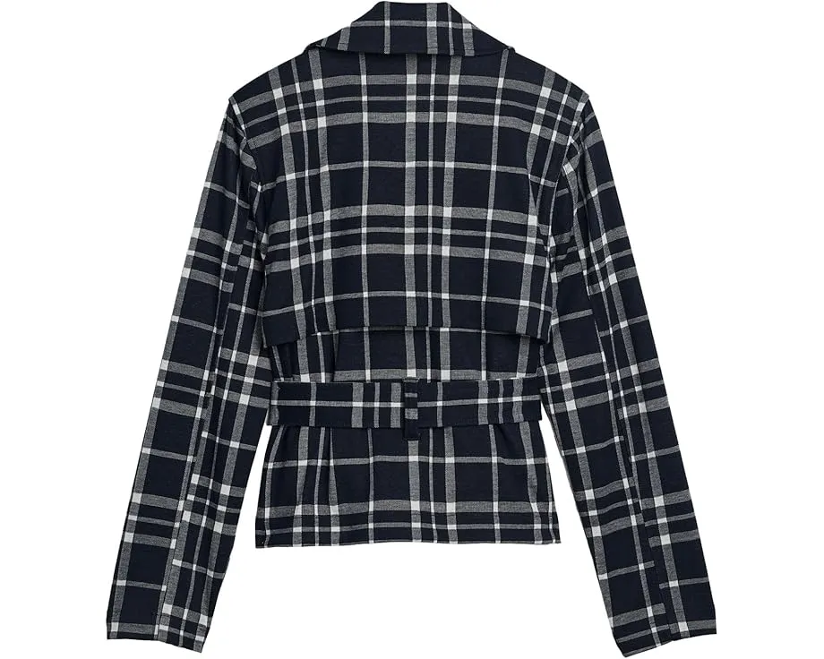 Короткое тренч Liverpool Los Angeles с поясом и принтом в полоску