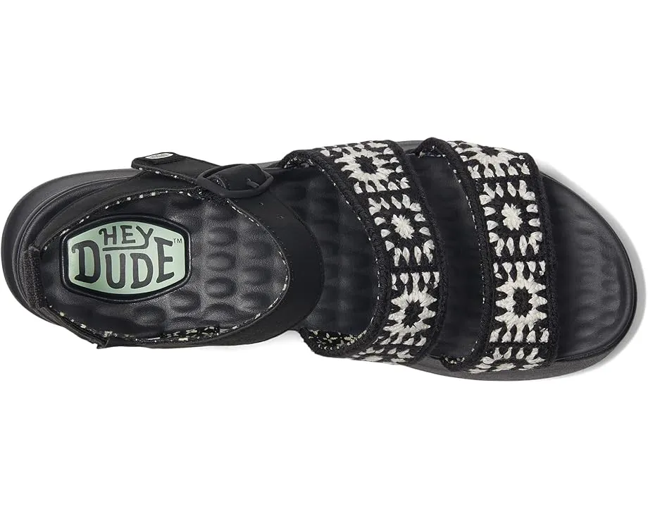 Сандалии Hey Dude Delray Buckle Cottage Crochet с пряжкой и принтованной подкладкой