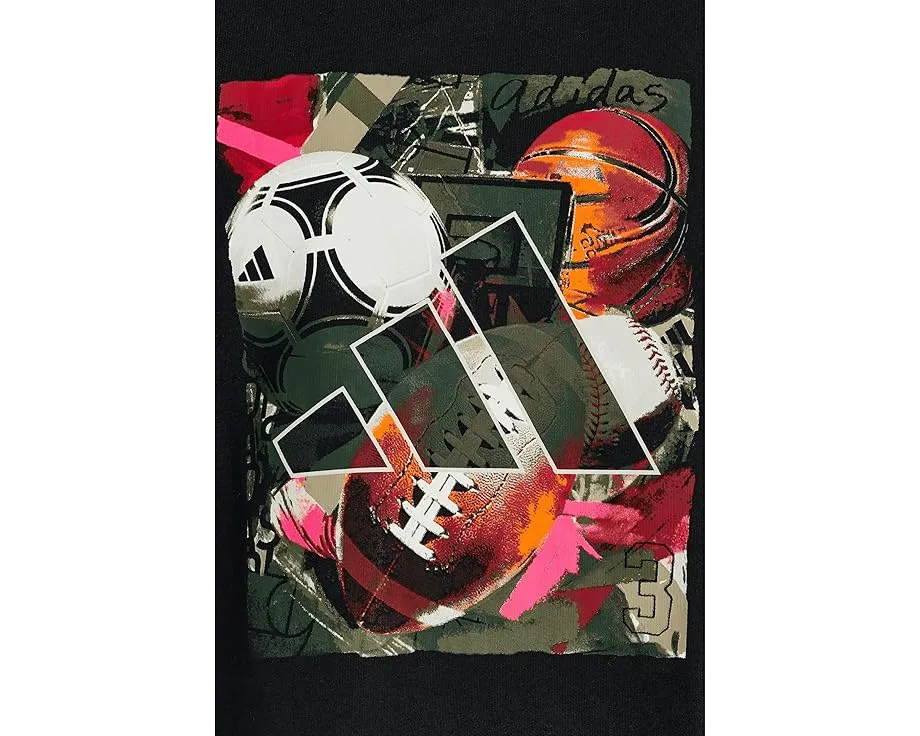 Футболка adidas Kids Multi Sport Collage с графическим принтом и круглым вырезом