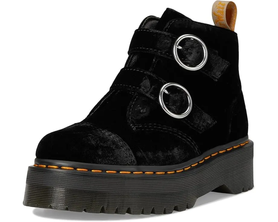 Веганские ботинки Dr. Martens Vegan Devon Velvet Platform на платформе