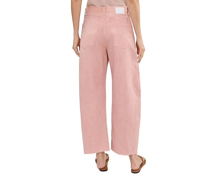 Джинсы Hattie High-Rise Crop Barrel AG Jeans из серо-розовой ткани Sulfur Sparkling Rose с зауженным кроем