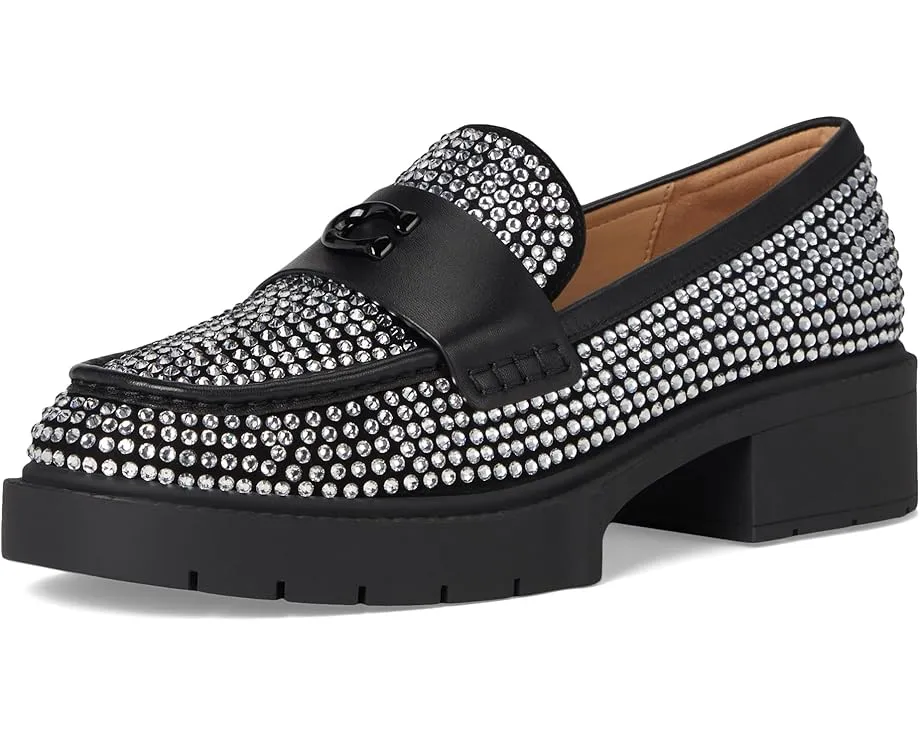 COACH лоферы Leah с кристаллами на каблуке и резиновой подошвой