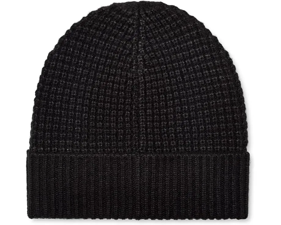 Шапка UGG Waffle Cuff Hat с вафельной вязкой и кожаным логотипом