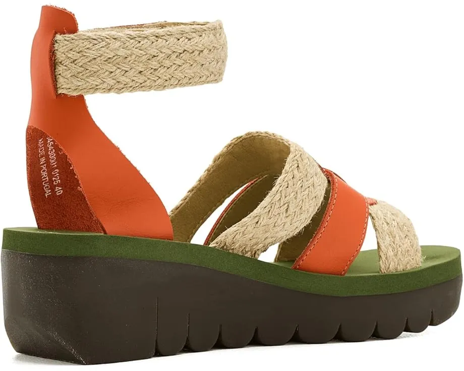 Сандалии FLY LONDON Yory430fly на танкетке с ремешком на липучке и толстой амортизацией