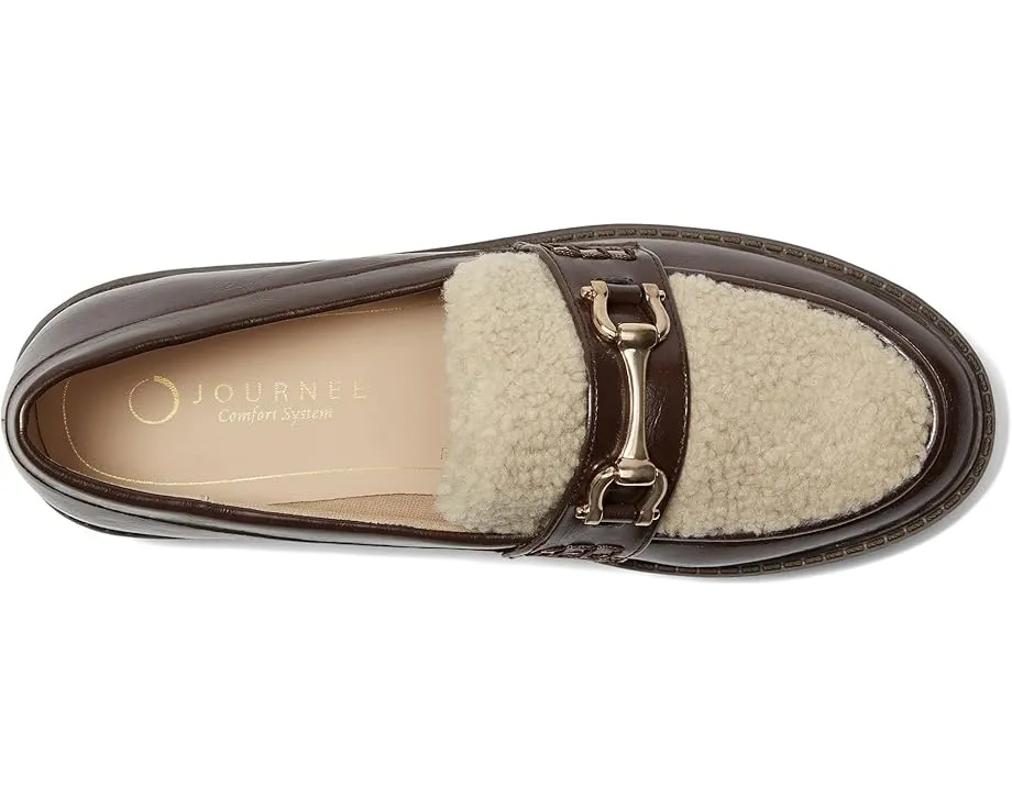 Лоферы Jessamey на удобном каблуке из гладкой кожи Journee Collection