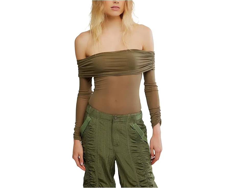 Боди Forget Me Not от Free People из сетки с открытыми плечами