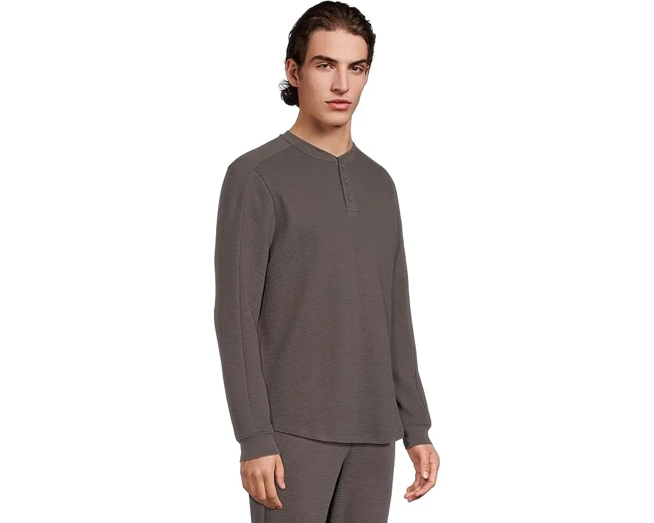 Хенли Barefoot Dreams Waffle Thermal с длинным рукавом из вафельной ткани