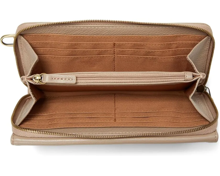 Большой кошелек HOBO Goldie Large Wallet из тисненой кожи с карабином