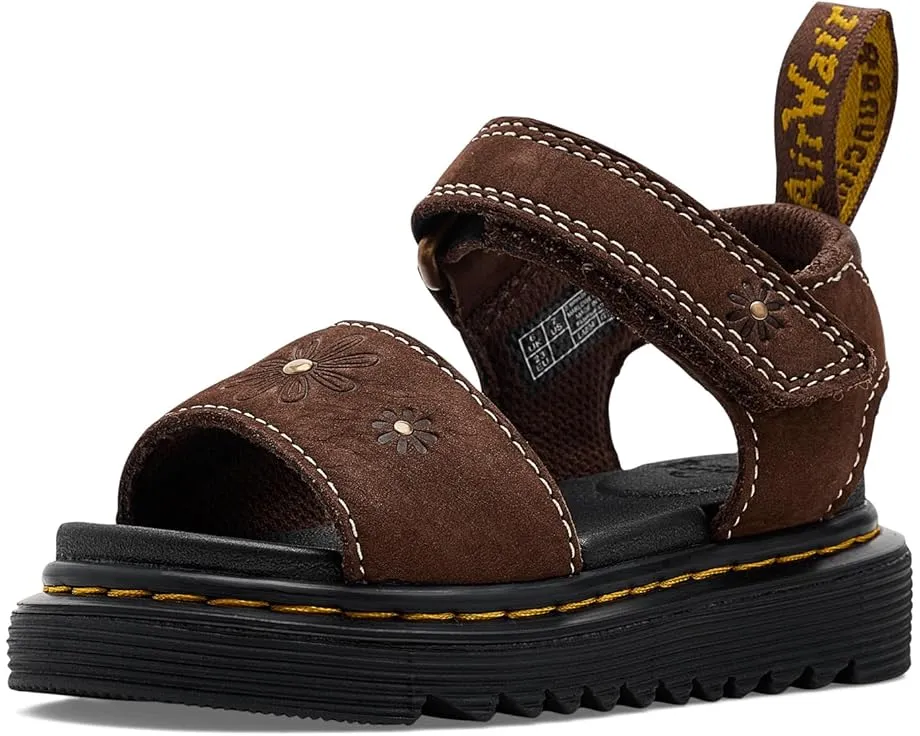 Сандалии Dr. Martens Marlowe Flower T для малышей с тиснением и пряжками