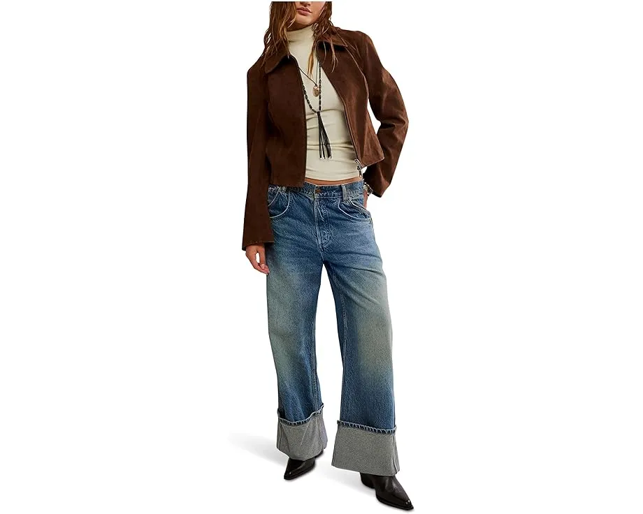 Куртка Free People River Vegan укороченная с двухсторонней молнией