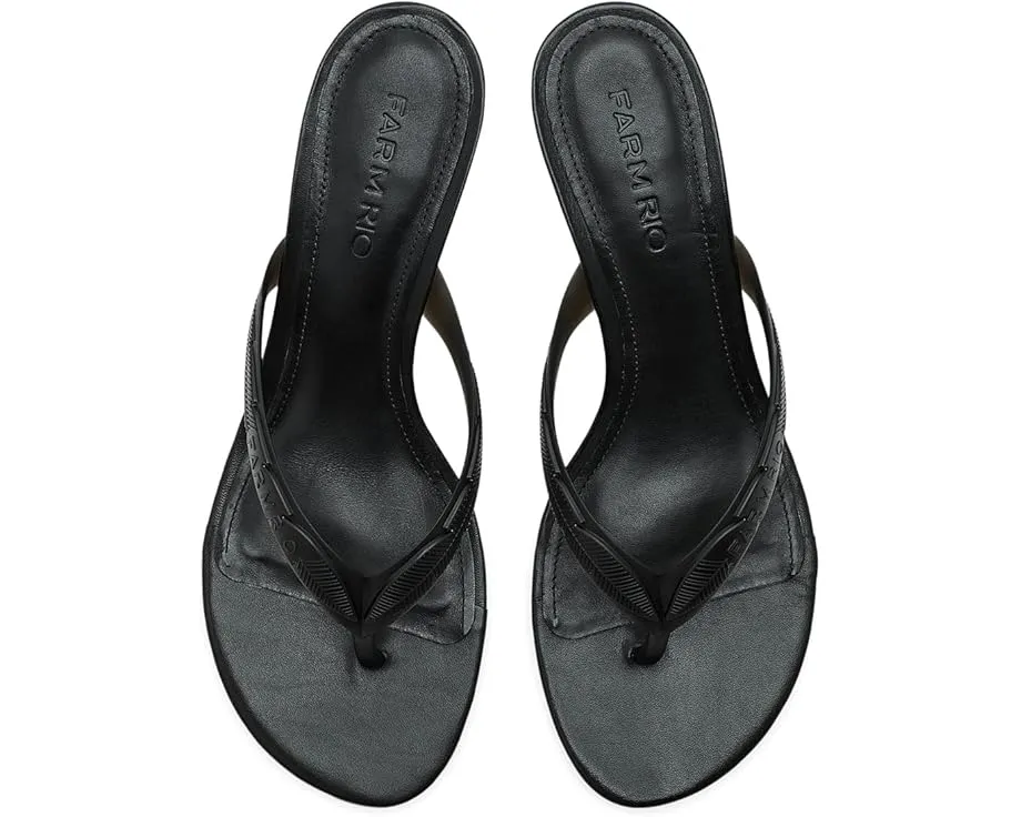 Босоножки Rob Heel Sandals от FARM Rio на каблуке с отделкой из поливинилхлорида
