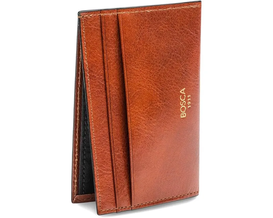Компактный кошелек Bosca для выходных из состаренной кожи
