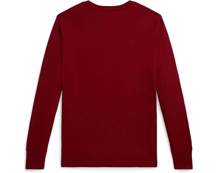 Футболка с длинным рукавом и логотипом из хлопка Polo Ralph Lauren Kids для детей