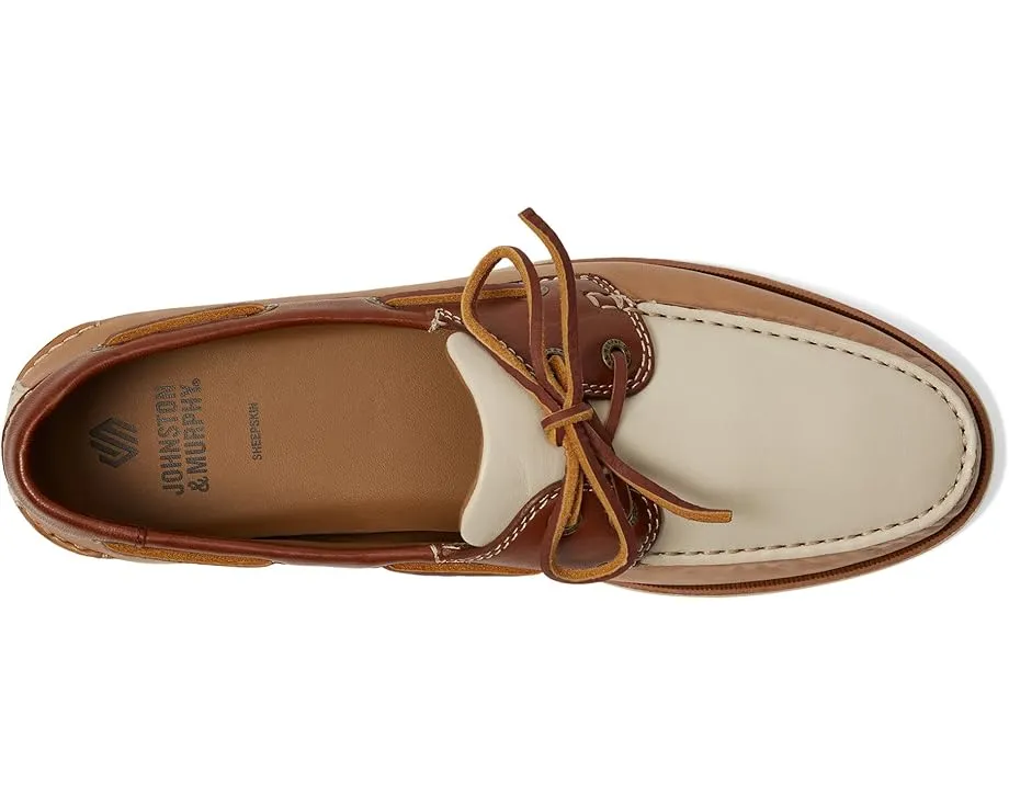 Johnston & Murphy Monaco 2-Eye Boat Shoe мокасины из мягкой кожи с рафией