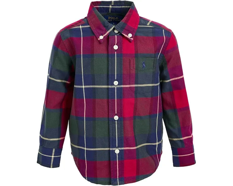 Рубашка Polo Ralph Lauren Kids из хлопкового оксфорда в клетку для малышей