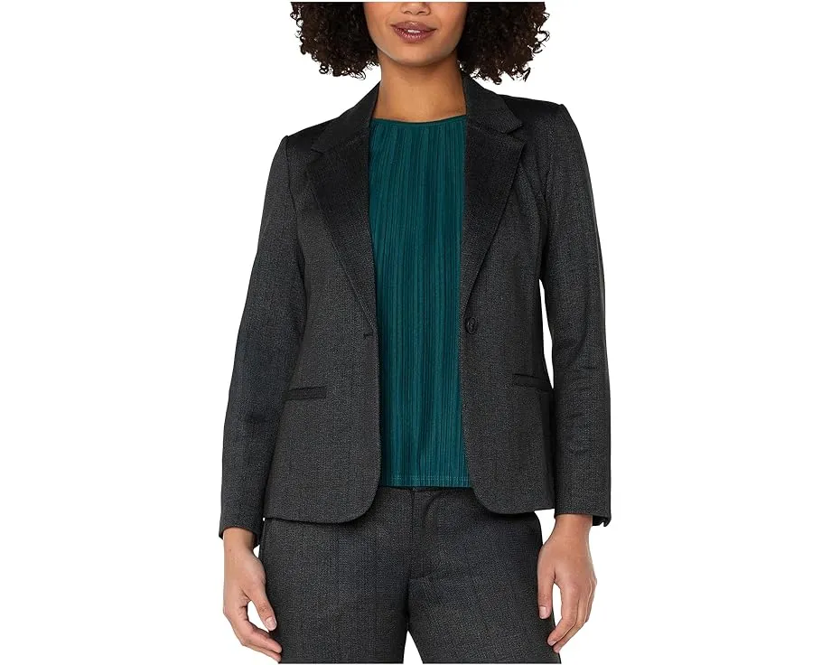 Приталенный блейзер Liverpool Los Angeles в рубчик с узором «елочка»