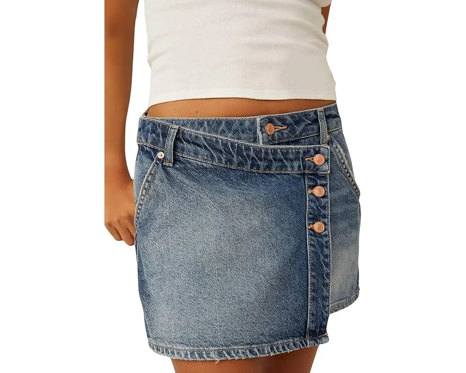 Free People Wynne Denim Skirt джинсовая юбка миди на пуговицах