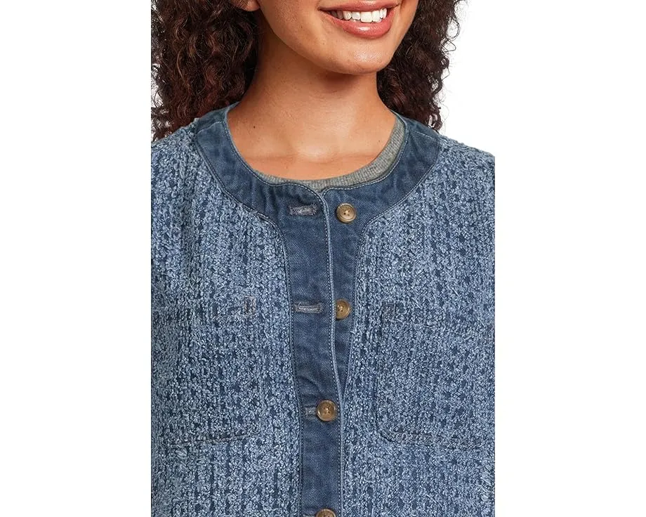 Короткая куртка Tommy Bahama из перфорированного твида и денима с двумя карманами