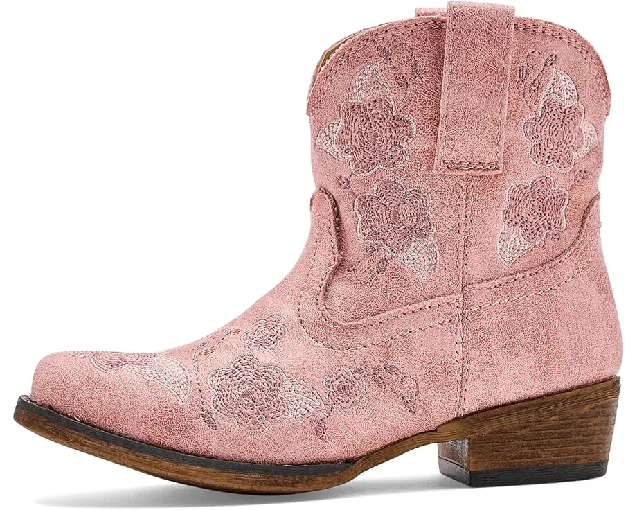 Детские ковбойские сапоги Blossom с цветочной вышивкой и острым носком