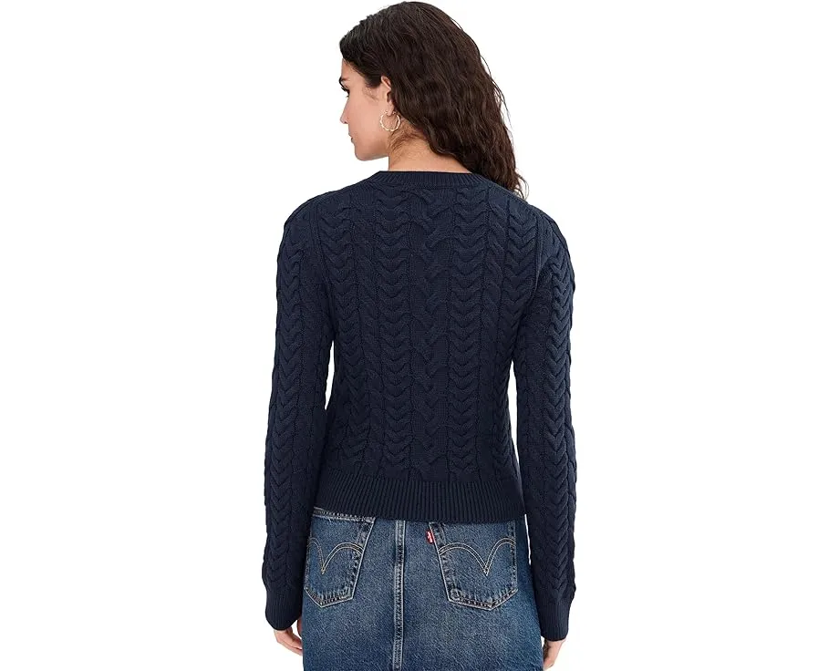 Splendid свитер Annabella Cable Sweater с кабельной вязкой и круглой горловиной