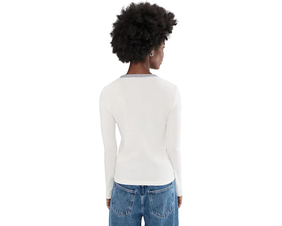 Vince футболка с длинным рукавом и контрастным воротником