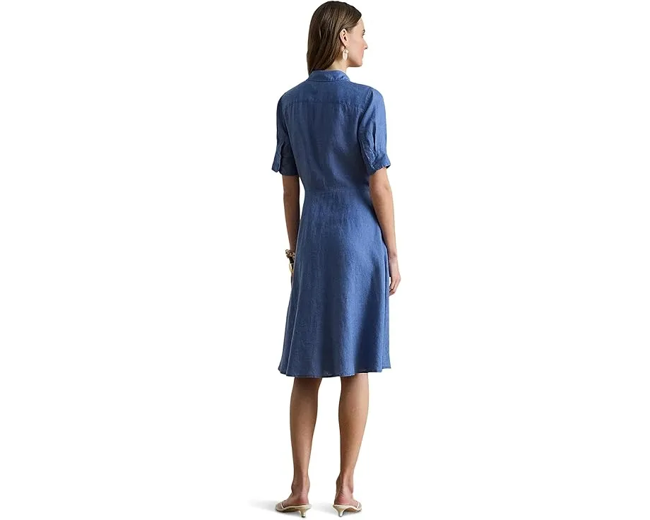 Платье-рубашка из льна с запахом Lauren Ralph Lauren