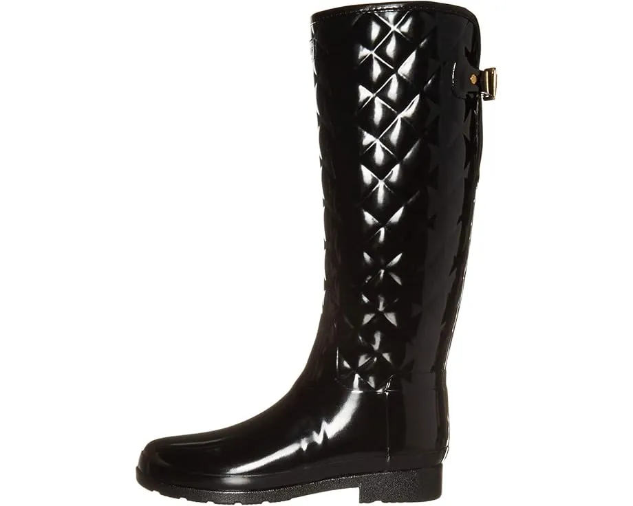Высокие резиновые сапоги Hunter Refined Gloss Quilt Tall с глянцевым покрытием