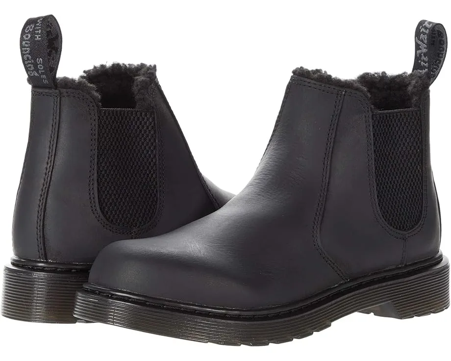 Dr. Martens 2976 Leonore Mono кожаные челси ботинки для детей с подкладкой из шерпы