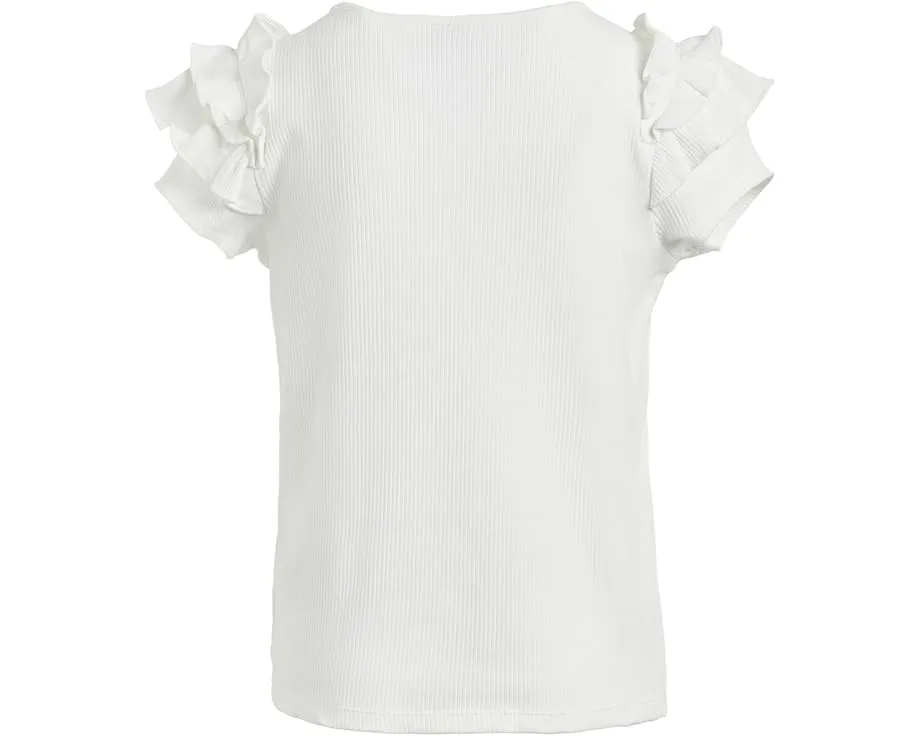 Блузка с рукавами из пике Janie and Jack с рюшами