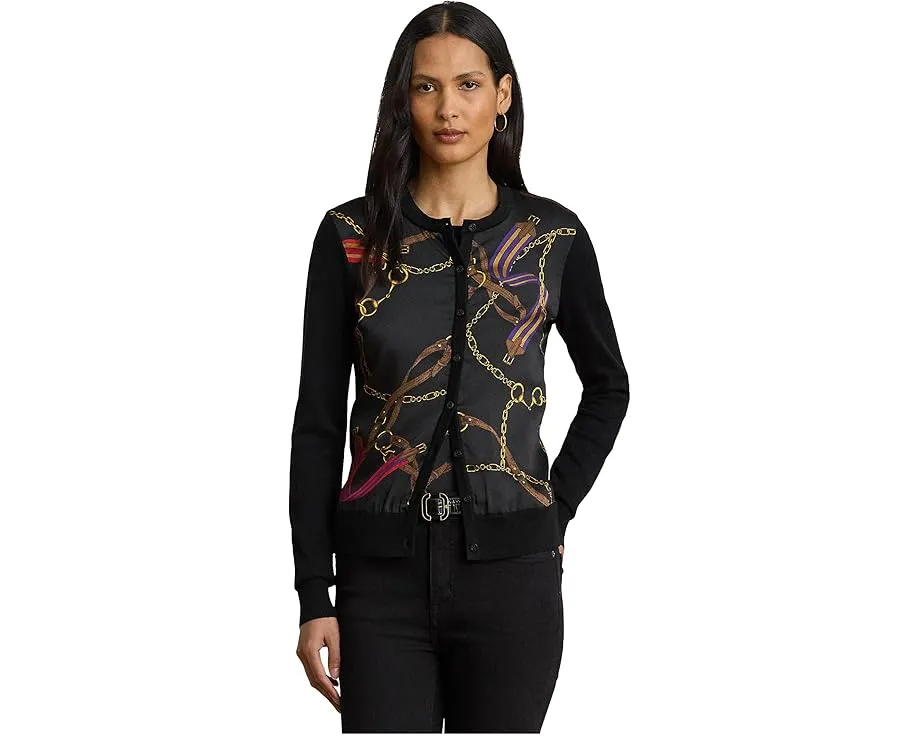 Кардиган Lauren Ralph Lauren с ремневым принтом и атласным передом