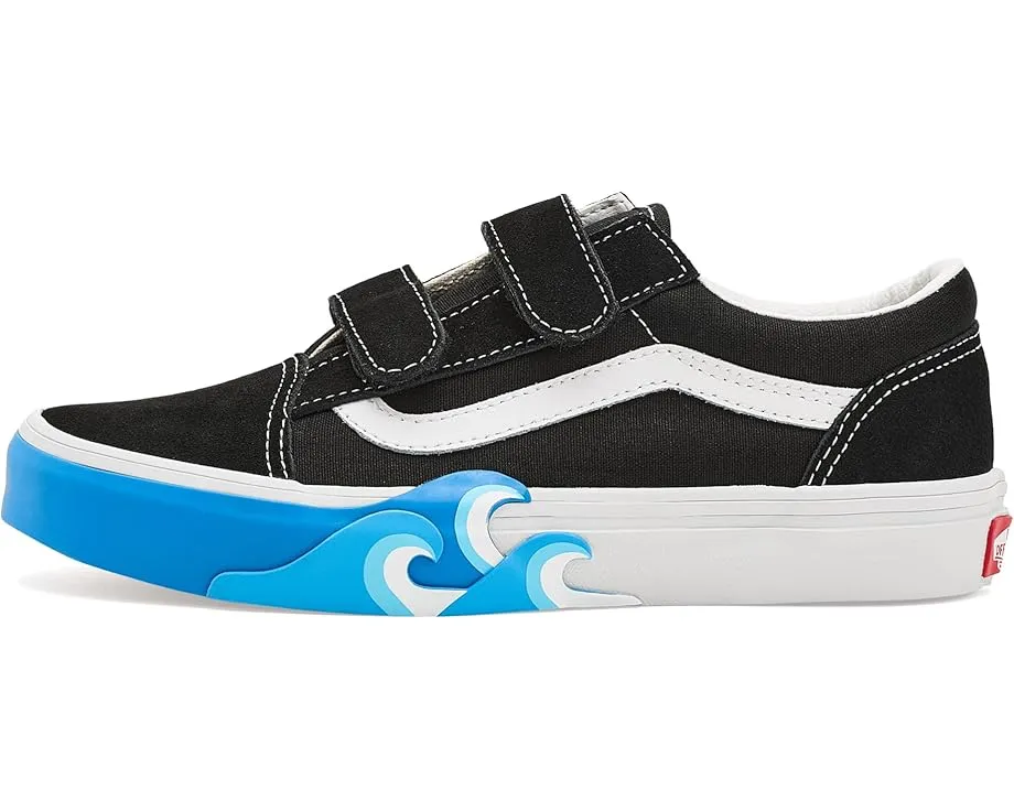 Кроссовки Vans Kids Old Skool V Wave с верхом из замши и холста на липучках