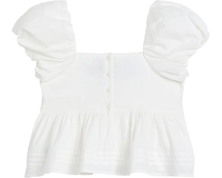 Блузка Janie and Jack с вышивкой и короткими рукавами буф